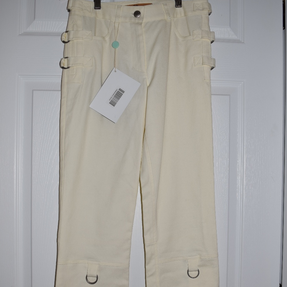Brand New with Tags John Galliano Creme/Tan Pants